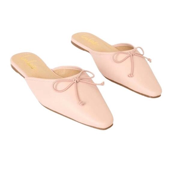 Lulu’s Carleigh Pink Ballet Pointed Toe Faux Leather Mule Slides New 9 - Picture 3 of 3